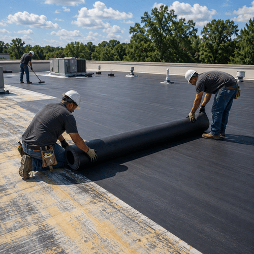 EPDM Membrane Rubber Roof Installation