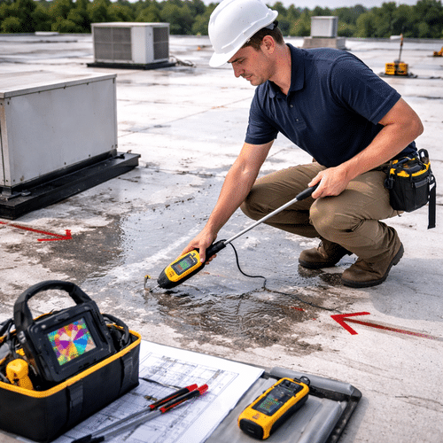 Flat Roof Leak Detection and Survey