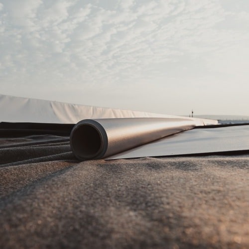 A roll of TPO roofing